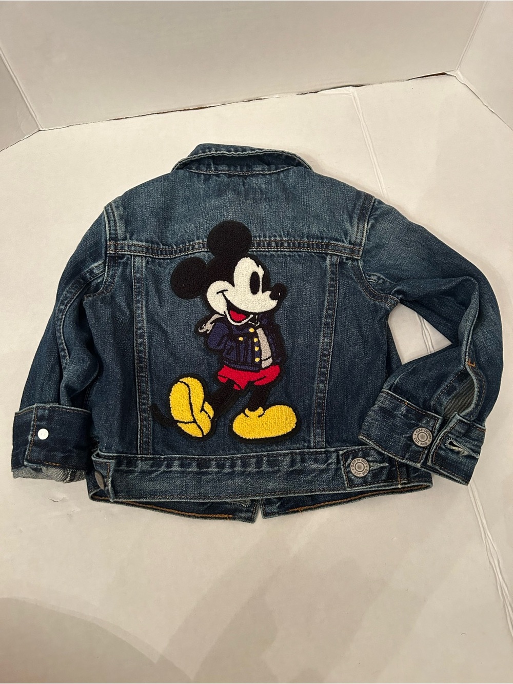 Baby Gap Disney Mickey Mouse Denim Jacket Embroidered Blue Jean